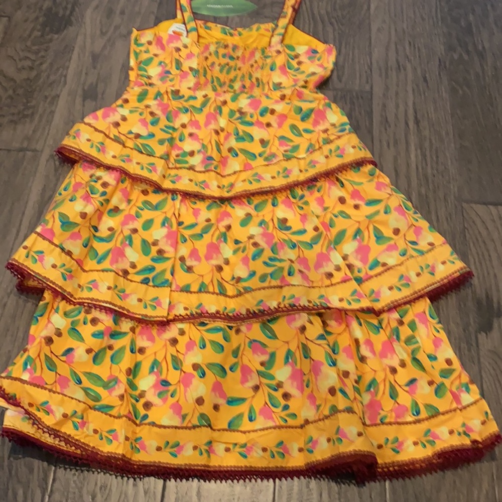 FARM Rio Yellow Floral Tiered Sundress with Pink & Green Accents - Picture 6 of 7